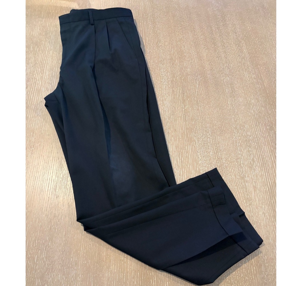 Jos. A. Bank Traveler Mens 36x32 Black 100% Wool Pleated Cuffed Dress Pants